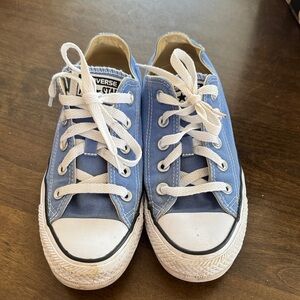 Converse Kids Light Blue Low Top Sneakers with White Laces